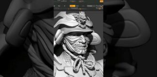 how to create samurai mask sculpting #digitalsculpting #sculpting #3d #zbrush