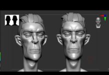 MALE STYLIZED HEAD IN ZBRUSH 01