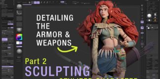 2D to 3D Sculpting Stylized Character in ZBrush | Timelapse Part 2