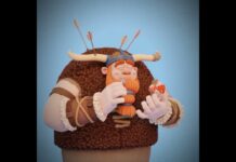 VIKING LOVES MUSHROOMS #zbrush #blender #3d #sculpting #shorts #viking #mushrooms