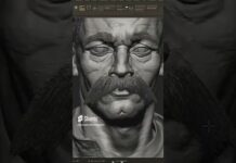 sculpt Head male in zbrush #art #sculpture #anatomy #3d #zbrush