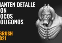 Mantén el detalle con pocos polígonos – Zbrush en 5 min #147