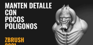 Mantén el detalle con pocos polígonos – Zbrush en 5 min #147