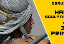 Hair Sculpting for 3D Print (Zbrush Tutorial)