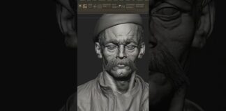 sculpt Head male in zbrush #art #sculpture #anatomy #3d #zbrush