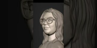 sculpting face for miniature | | digital sculpting | zbrush | #shorts #zbrush #charactermodeling