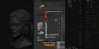 Digital Hair Braid in Zbrush #zsphere #zbrush #character Design