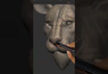 3D sculpting Lion in Zbrush by Starkstefen3D #3dprint #3dprinting #3dsculpt #zbrush