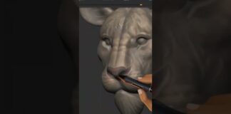 3D sculpting Lion in Zbrush by Starkstefen3D #3dprint #3dprinting #3dsculpt #zbrush