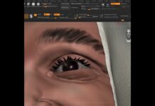 Zbrush sculpting realistic eyelashes