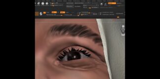 Zbrush sculpting realistic eyelashes