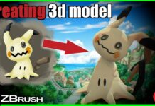 Creating 3d model Mimikyu Pikachu in zBrush: Fun Sculpt Pokemon