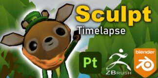 Deer Crossing Mobile Game | Accessory Creation Timelapse | Blender and Zbrush