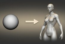 Stylized Female Base Ver.2 from scratch using 3d sphere in ZBrush