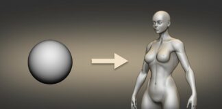 Stylized Female Base Ver.2 from scratch using 3d sphere in ZBrush