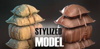 Stylized Sand Bag – Autodesk Maya 2024, Zbrush, and Substance 3D Painter
