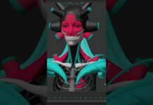 watch the creation of a creepy experimental 3D artwork – 3D modeling mini timelapse #shorts