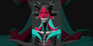 watch the creation of a creepy experimental 3D artwork – 3D modeling mini timelapse #shorts