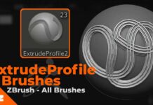 Extrude Profile Brushes: ZBrush All Brushes