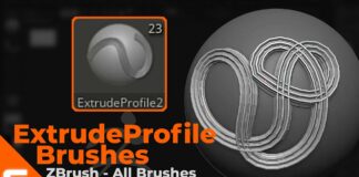 Extrude Profile Brushes: ZBrush All Brushes