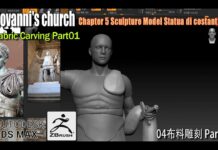 # 3ds max #zbrush # corona render# Modeling the Statue of Constantine04布料雕刻 Part01