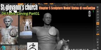 # 3ds max #zbrush # corona render# Modeling the Statue of Constantine04布料雕刻 Part01