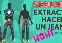 👖✨ Zbrush extracion de geometria y creacion de un Jean 👖✨