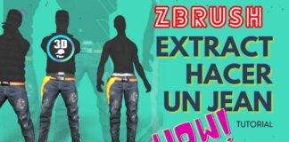 👖✨ Zbrush extracion de geometria y creacion de un Jean 👖✨