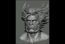Wolverine Hair Sculpt 🎨🖌✏️#shorts #Wolverine #zbrush #marvel