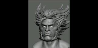 Wolverine Hair Sculpt 🎨🖌✏️#shorts #Wolverine #zbrush #marvel