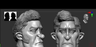 FAT MALE STYLIZED HEAD HAIR IN ZBRUSH 02