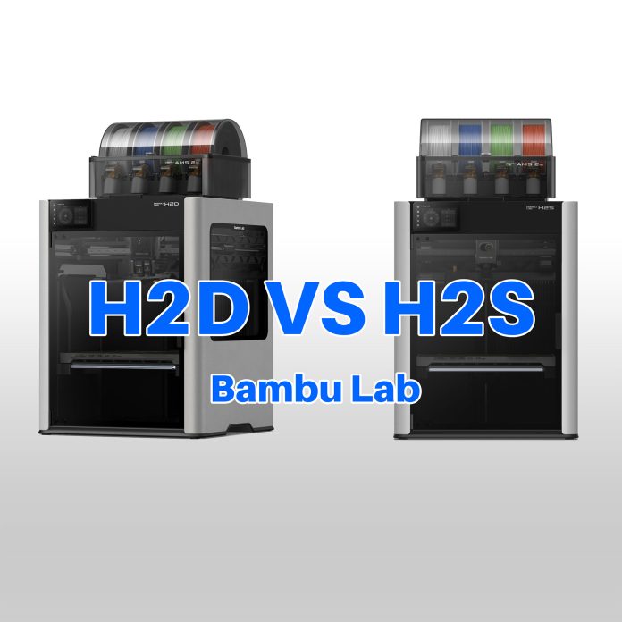Compare_bambu_lab_H2D_vs_H2S Bambu Lab H2D vs H2S: Which one should you choose? Analysis (Dual Nozzle vs Max Volume)