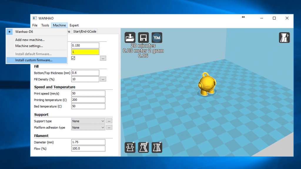 Cura-custom-Firmware-update-of-Wanhao-Duplicator-6---How-to-update-your-3D-printer-D6-firmware