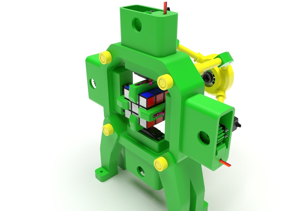 Fully 3D-Printed Rubik's Cube Solving Robot by otvinta3d - Thingiverse_DIY_robotic_pinter3d-one