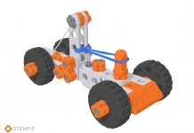 STEMFIE, a 3D printable Rubber band driven car toy easy to build