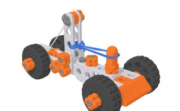 STEMFIE, a 3D printable Rubber band driven car toy easy to build