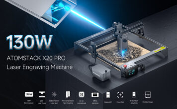 Atomstack launch X20 Pro 130W Quad-Laser Engraving and Cutting Machine Built-in Air Assist System