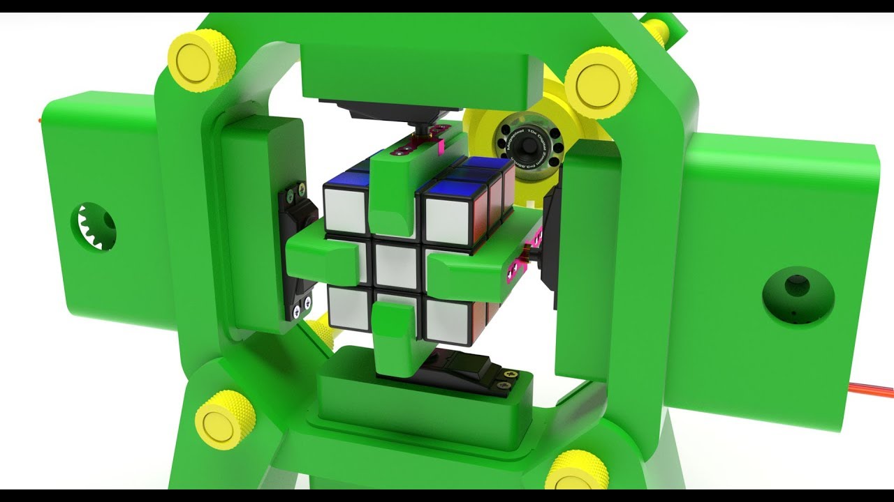 Fully 3D-Printed Rubik's Cube Solving Robot by otvinta3d - Thingiverse_DIY_robotic_pinter3d-one